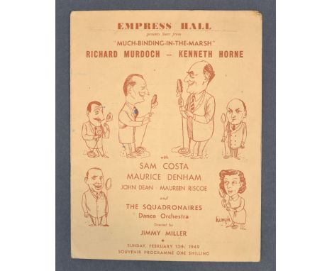 Much Binding In The Marsh - 1944-54 - BBC radio comedy series - A rare early original 1940's (1949) theatre programme signed 