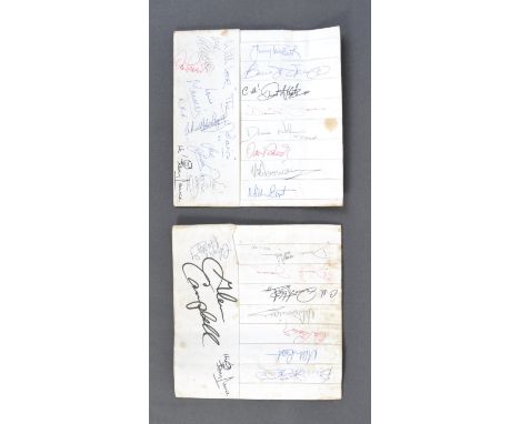 The Peggy Cowan Collection - Wardrobe Mistress at The Cliffs Pavillion, Southend - two paper chefs hats, each autographed by 