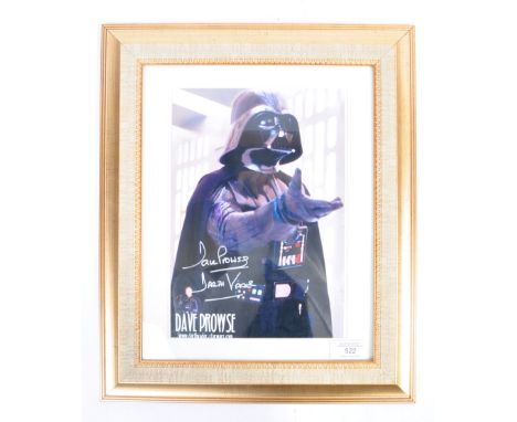 David Prowse (also known as Dave Prowse) - Star Wars - Darth Vader - an impressive autographed photograph of Darth Vader. Sig