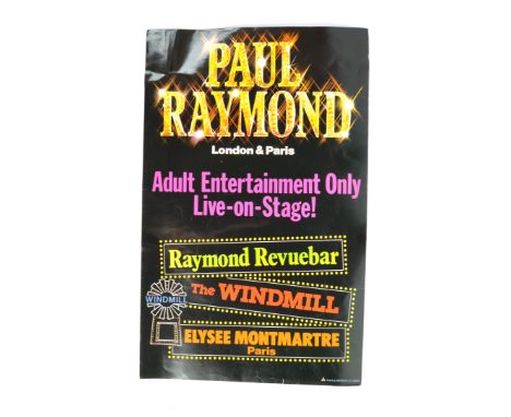 A rare original vintage 1990's Paul Raymond pornographic / erotic event advertising poster ' Paul Raymond London &amp; Paris 