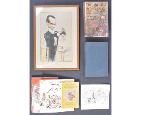 Ronald Searle -&nbsp;English artist and satirical cartoonist, comics artist and illustrator - a collection of assorted books 