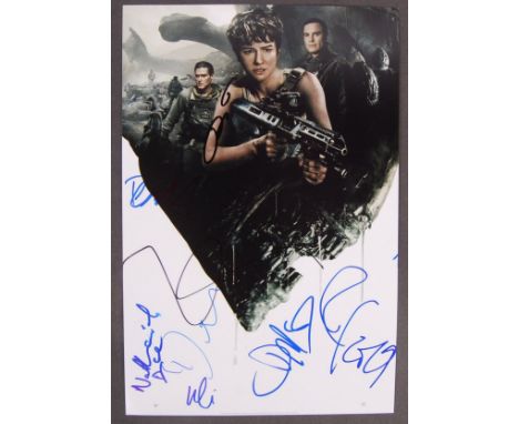 Alien Covenant (2017) - a rare cast autographed 12x8" colour poster photograph from the movie, signed by many of the cast - K