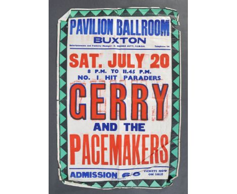 Gerry And The Pacemakers - Pavillion Ballroom, Buxton - a rare original 1960's concert / gig poster for the band in Buxton, S