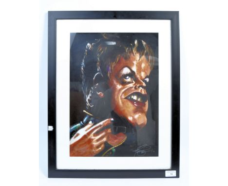 Derren Brown -&nbsp;English mentalist, illusionist, and author - ' Eddie Izzard ' - a rare autographed print of a caricature 