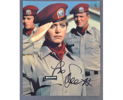 Goldie Hawn - American Actress - rare signed Private Benjamin photograph (8x10"). Autographed in black ink to a light area of