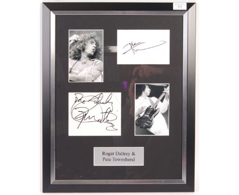 The Who - Roger Daltrey &amp; Pete Townshend - a beautiful autograph display, comprising of two signed cards by Daltrey &amp;