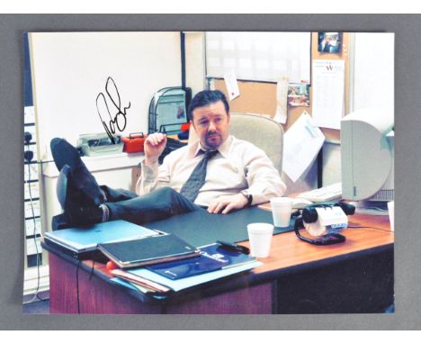 Ricky Gervais - English Writer, Actor and Comedian - a rare and impressive large 16x12" autographed photograph of Gervais as 