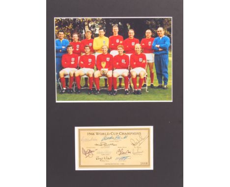 World Cup 1966 - England Football Team - rare signed certificate by ten of the original team players, comprising: George Cohe