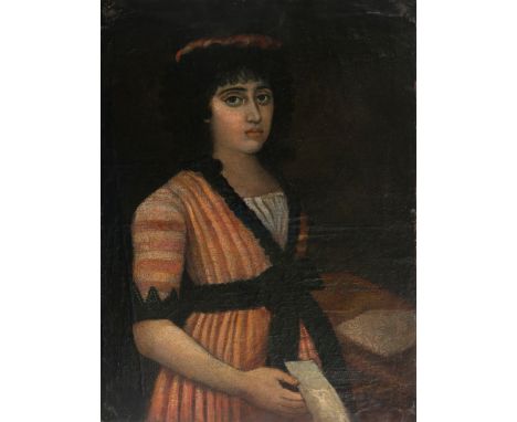 Colonial School. 18th century. "Portrait of a Lady" Oil on canvas. 71 x 53 cm.