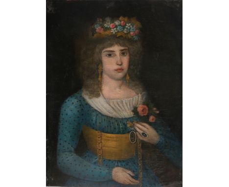 Colonial School. 18th century."Portrait of a Lady" Oil on canvas. 71 x 53 cm.