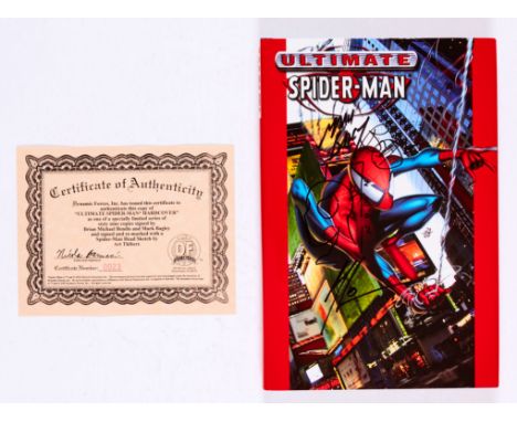 Ultimate Spider-Man Hardcover book (2002). Limited Edition No 23 of 69 copies signed by Brian Michael Bendis and Mark Bagley 