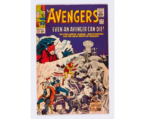 Avengers 14 (1965). Cents copy. Light tan pages, tanned interior covers [fn/vfn]. No Reserve