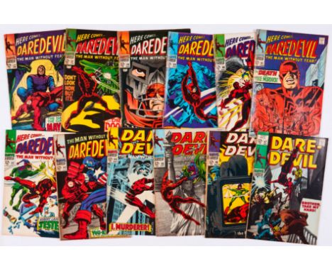 Daredevil (1968) 36-47 (# 42 cents copy). Cream/light tan pages, exterior staple rust [gd/vg-/vg+] (12). No Reserve