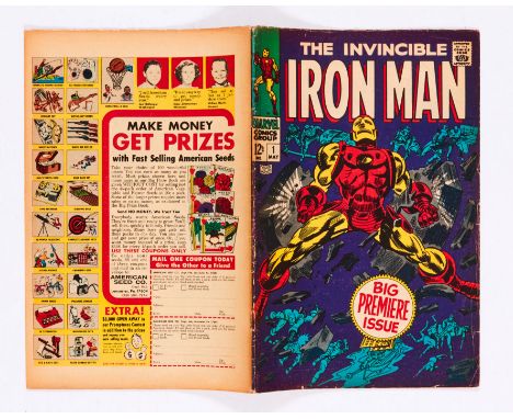 Iron Man 1 (1968) Cents copy, light tan pages, discoloured staples [vg+]. No Reserve
