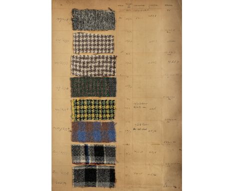 Textile Samples. A large ledger of textile samples, 1933, approximately 1,600 woven textile samples on rectos and versos of a