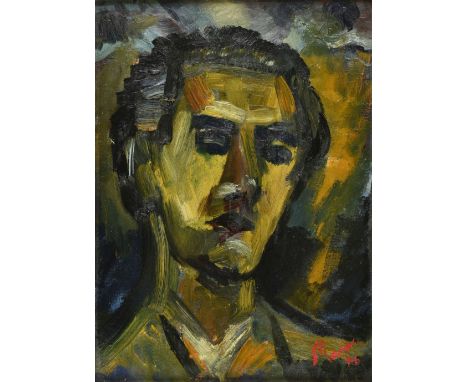 ARR * Marr (Leslie, 1922-), Self Portrait, 1946, oil on board, signed and dated in red lower right, additionally signed and d