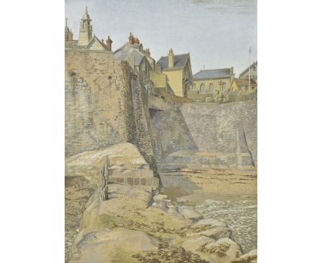 * Hawes (Meredith William, 1905-1999). Breakwater - Lyme Regis, gouache on paper, signed lower left, three labels on verso: o