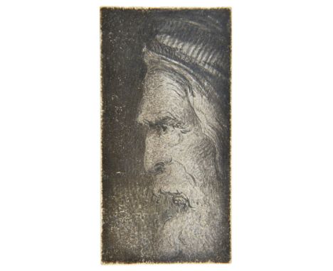 * Jones (John Edward, 1806-1862). Head of an Old Testament Prophet, graphite miniature on card (to verso of a visiting card o