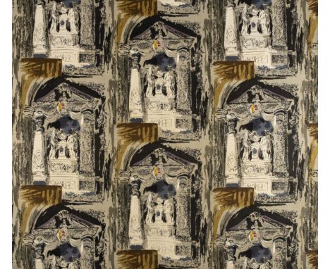 * Piper (John). Tombs, Lancashire: David Whitehead &amp; Sons Ltd., 1956, screen-printed rayon, with pattern of church monume