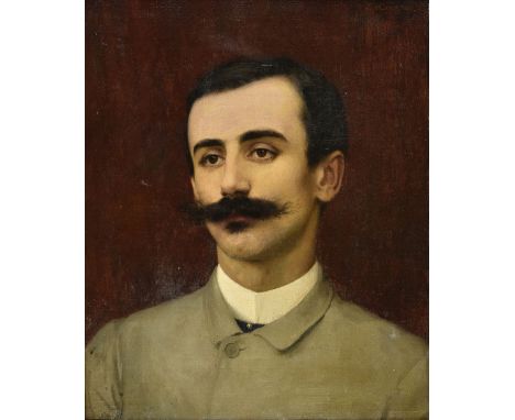 * Courtois (Gustave, 1853-1923). Portrait of a Gentleman, oil on canvas head &amp; shoulders portrait, signed top right corne