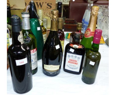 Ten bottle of various alcohol, including Offley's Boa Vista 1962 vintage (no label); Cointreau; etc.