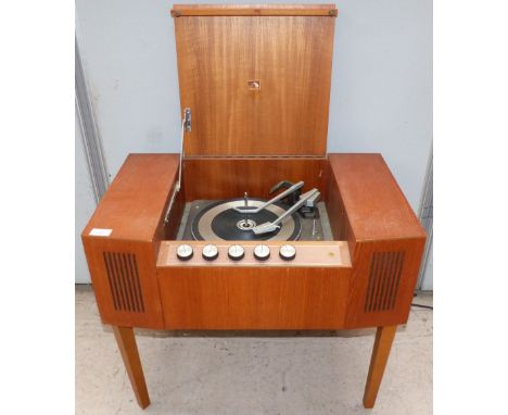 A 1970's teak cased record player with Garrard deck