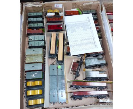 Thirty-seven Hornby Dublo vintage trucks and wagons