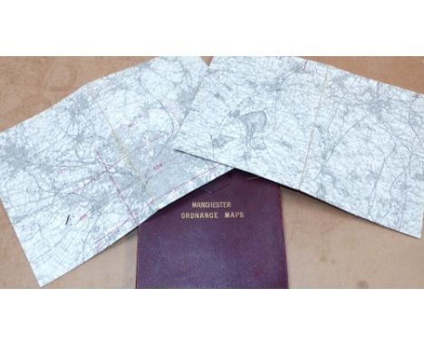 Ordnance Survey:  Manchester Ordnance Maps, 1 inch maps of Manchester and Wilmslow, and 16 larger scale maps of these areas (