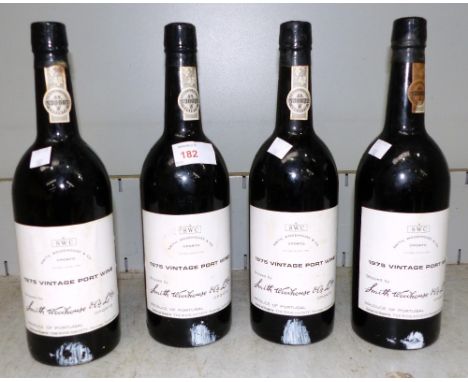 Four bottles of 1975 vintage port wine Smith Woodhouse and Co.