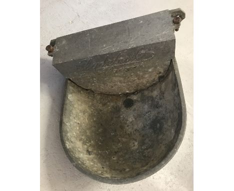 A vintage galvanised wall hanging "Clydebuilt" water trough.  
