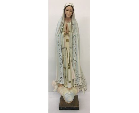 A vintage figure of a religious icon with gilt detail.   Approx. 65cm tall.