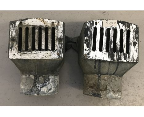 2 vintage galvanised vent caps.   Approx. 19cm tall.