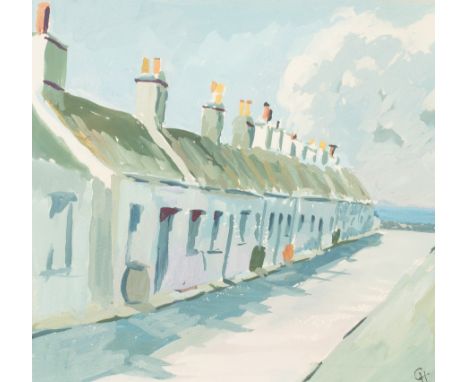 Gill Holloway (born 1928)/Cottages on Seil Island, Argyll/monogrammed and dated 2000/gouache, 28cm x 29.75cm CONDITION REPORT