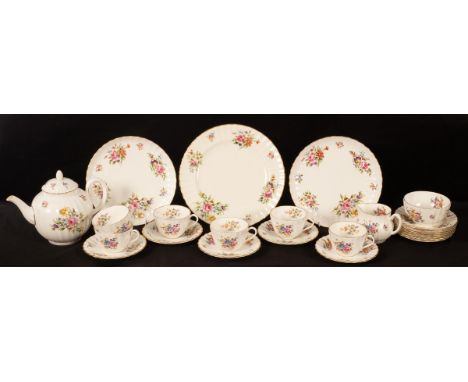 A Royal Worcester tea service of twenty-five pieces, ribbed Roanoke pattern CONDITION REPORT: Condition information is not us
