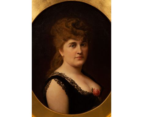 French School, 19th Century/Portrait of a Lady/oval/oil on canvas, 58.5cm x 48cm CONDITION REPORT: Condition information is n