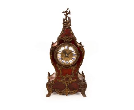 A gilt metal mounted tortoiseshell cased eight-day mantel clock, with segmented enamel chapter ring, 37cm high CONDITION REPO
