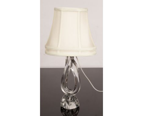 A Daum glass table lamp, 51cm high including shade CONDITION REPORT: This lamp base is in good condition.