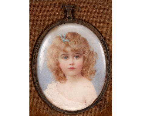 Early 20th Century English School/Portrait miniature of Moyra Gwendolen Ramsden (1900-1981)/watercolour on ivory, 7.5cm x 6cm