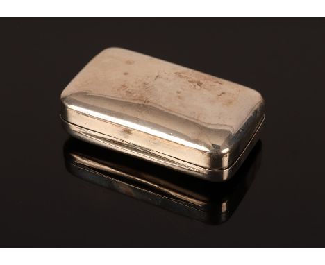 A George III silver snuff box, Richard Lockwood &amp; John Douglas, London 1801, of plain oblong form, 6cm x 3.5cm, approxima