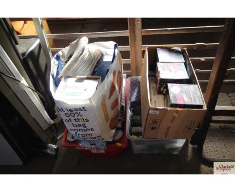 A large quantity of electrical items to include recessed spot lights, cabling, light fittings, socket boxes etc. 