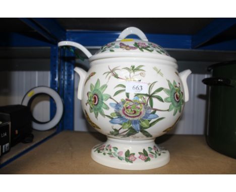 A Portmeirion 'Botanic Garden' twin handled tureen with cover and ladle