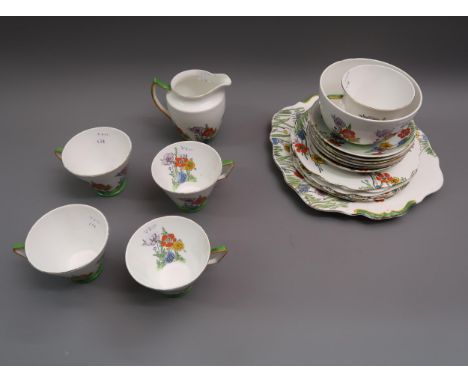 Art Deco floral decorated tea service 