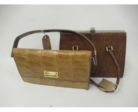 Two ladies vintage alligator leather handbags 