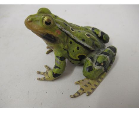 Modern Austrian cold painted bronze figure of a frog, 1.5ins x 2.5ins approximately 