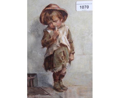 John Sweeting R. H. A. signed watercolour and bodycolour, study of a street urchin, 11ins x 7.5ins 