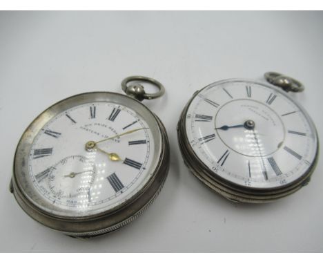 Silver cased keywind pocket watch, the enamel dial with Roman numerals signed Masters Limited, Rye, further inscribed ' Six P