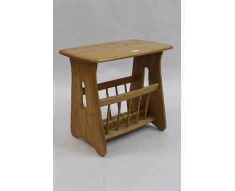 Ercol elm occasional table / magazine stand, 21.5ins x 19.5ins 