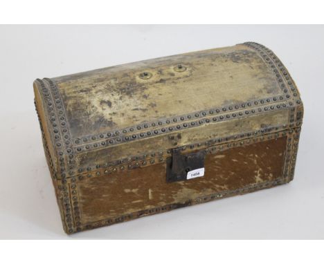 Small George III brass studded pony skin dome top trunk, labelled to the cover ' Maltwood, Trunk and Case Maker, No. 168 ' 