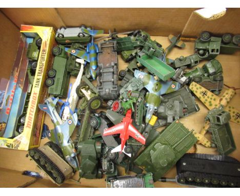 Quantity of various diecast metal military model vehicles including Dinky and Corgi 