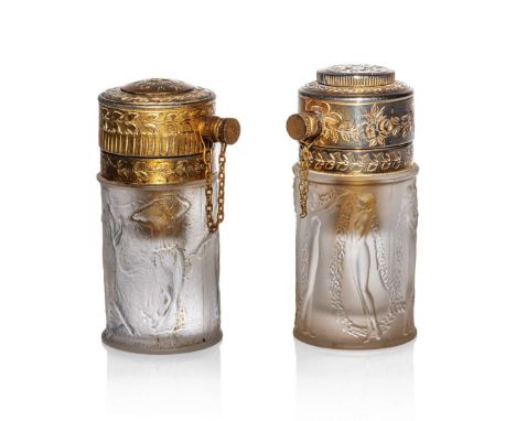  RENÉ LALIQUE (FRENCH 1860-1945) ATOMISER, MARNY - 1 designed 1924
clear and frosted, with gilt metal mount, moulded R. LALIQ